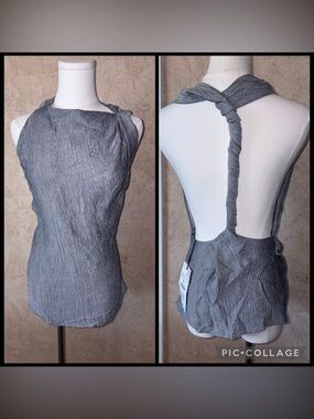 Zara Textured Twist Back Top